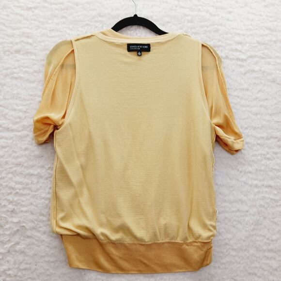 Blouse Sweater Size M Gold Slouchy Luxe Quiet Luxury Minimalist Office Chic Y2K - Picture 11 of 12